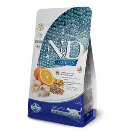 N&D Ocean Düşük Tahıllı Balıklı ve Portakallı Kedi Maması 1.5 KG