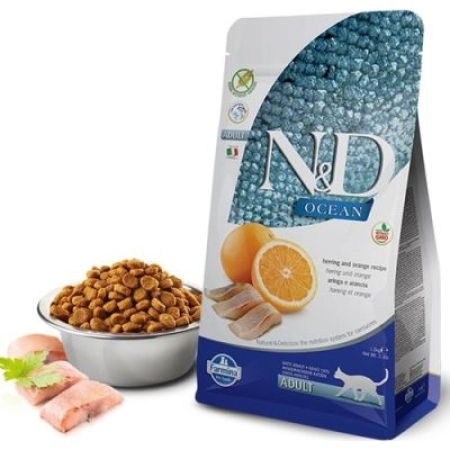 N&D Tahılsız Ocean Balık ve Portakallı Kedi Maması 1.5 Kg