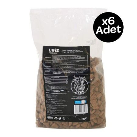 Luis Biftekli Yetişkin Köpek Maması 1 Kg x 6 Adet