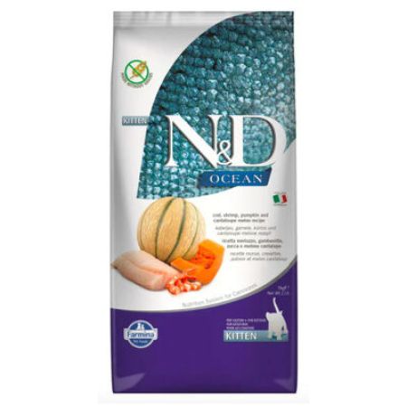 N&D Ocean Morina Balıklı Balkabaklı ve Kavunlu Yavru Kedi Maması 5 KG