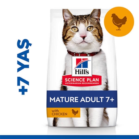 Hill's SCIENCE PLAN Mature +7 Tavuklu Yaşlı Kedi Maması 1,5kg