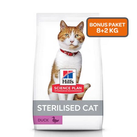 Hill's SCIENCE PLAN Ördekli Kısırlaştırılmış Yetişkin Kedi Maması 8kg + 2kg HEDİYE!