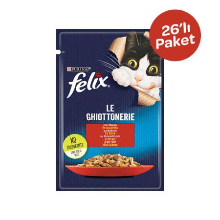 Felix Sığır Etli Yaş Kedi Maması 85 gr x 26