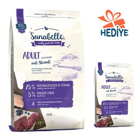Sanabelle Glutensiz Deve Kuşu Etli Yetişkin Kedi Maması 10 kg