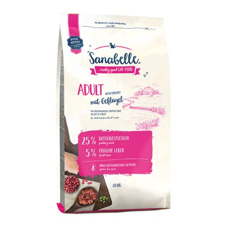 Sanabelle Glutensiz Kümes Hayvanlı Yetişkin Kedi Maması 2 kg