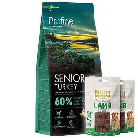 Profine Senior Hindi Eti ve Patates Yaşlı Köpek Maması 12 Kg + 2 Adet Nutri Canin Köpek Ödülü