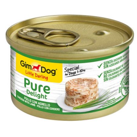 Gimdog Pure Delight Tavuk Etli ve Kuzulu Köpek Konservesi 85 Gr