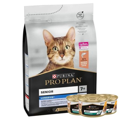 Pro Plan Original Senior +7 Somonlu Kedi Maması 3 Kg + 3 Adet Pro Plan 85 Gr Yaş Mama