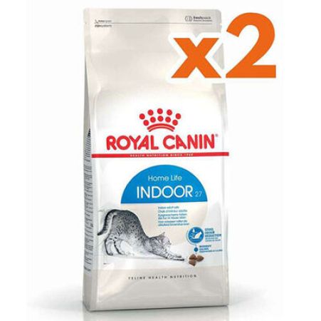 Royal Canin Indoor Ev Kedileri İçin Kedi Maması 2 Kg x 2 Adet + 2 Adet Wanpy Creamy Treat 5x14 Gr