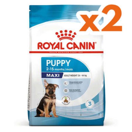 Royal Canin Maxi Puppy Büyük Irk Yavru Köpek Maması 15 Kg x 2 Adet + 2 Adet Wanpy Creamy Treat 5x14 Gr