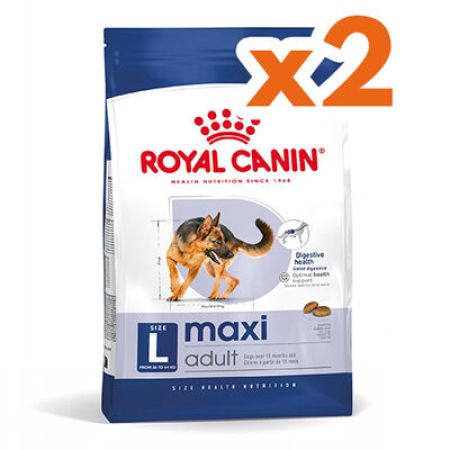Royal Canin Maxi Adult Büyük Irk Köpek Maması 15 Kg x 2 Adet + 2 Adet Wanpy Creamy Treat 5x14 Gr