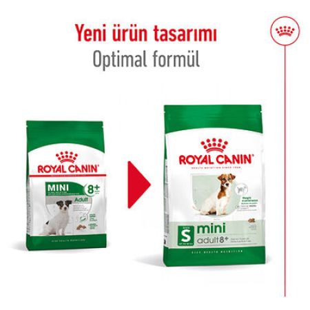Royal Canin Mini Adult +8 Küçük Irk Yaşlı Köpek Maması 2 Kg x 2 Adet + Temizlik Mendili