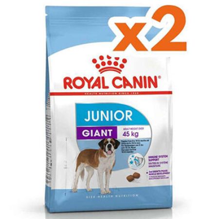 Royal Canin Giant Junior İri Irk Yavru Köpek Maması 15 Kg x 2 Adet + 2 Adet Wanpy Creamy Treat 5x14 Gr