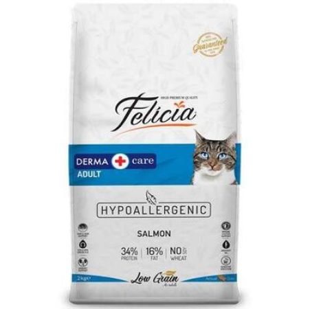 Felicia Hypoallergenic Düşük Tahıllı Somonlu Yetişkin Kedi Maması 2 Kg + Temizlik Mendili