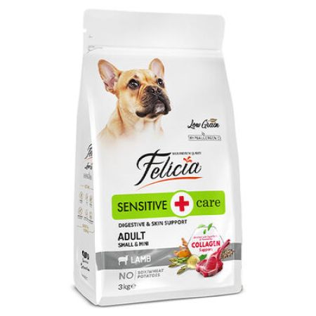 Felicia Hypoallergenic Düşük Tahıllı Kuzu Etli Küçük Irk Köpek Maması 3 Kg + Temizlik Mendili
