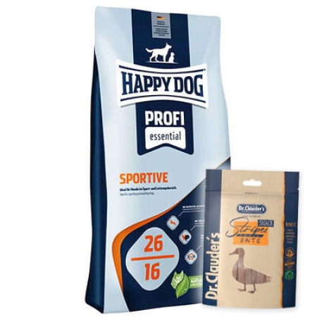 Happy Dog Profi Sportive Tavuk Etli Aktif Köpek Maması 20 Kg + Dr.Clauders Ödül 80 Gr