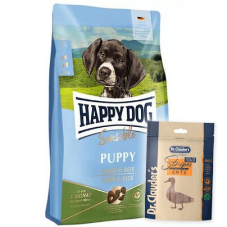 Happy Dog Sensible Puppy Kuzu Etli Yavru Köpek Maması 10 Kg + Dr.Clauders Ödül 80 Gr