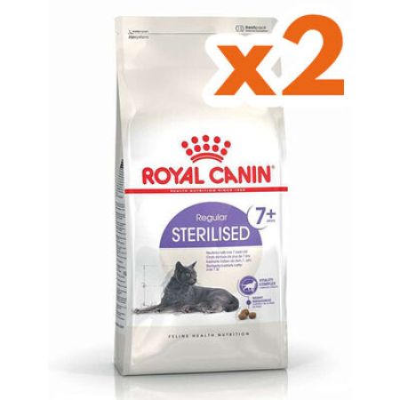 Royal Canin Sterilised +7 Kısırlaştırılmış Yaşlı Kedi Maması 1,5 Kg x 2 Adet +  2 Adet Wanpy Creamy Treat 5x14 Gr