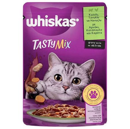 Whiskas Tasty Mix Kuzu Tavuk ve Havuçlu Kedi Yaş Maması 85 Gr