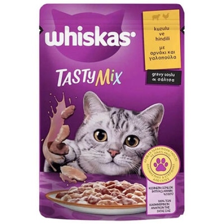 Whiskas Tasty Mix Kuzulu ve Hindili Kedi Yaş Maması 85 Gr