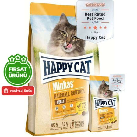 Happy Cat Minkas Hairball Control Kümes Hayvanlı Kedi Maması 10 Kg + 1,5 Kg (Toplam 11,5 Kg)