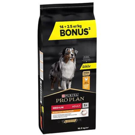 Pro Plan Medium Tavuklu Orta Irk Köpek Maması 14 + 2,5 Kg (Toplam 16,5 Kg) + Temizlik Mendili