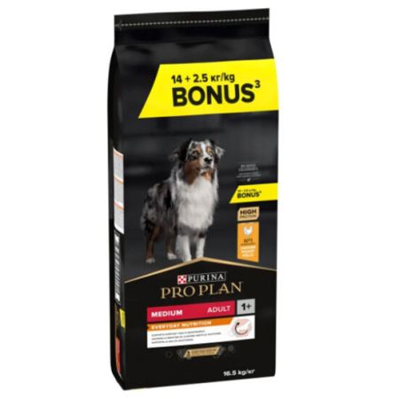 Pro Plan Medium Tavuklu Orta Irk Köpek Maması 14 + 2,5 Kg (Toplam 16,5 Kg)