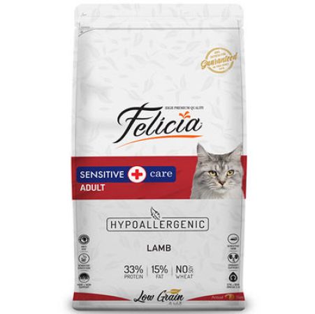 Felicia Hypoallergenic Düşük Tahıllı Kuzu Etli Kedi Maması 12 Kg + Temizlik Mendili
