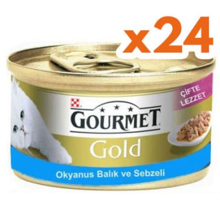 Gourmet Gold Okyanus Balıklı ve Sebzeli Kedi Maması 85 Gr - (24 Adet)