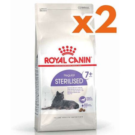 Royal Canin Sterilised +7 Kısırlaştırılmış Yaşlı Kedi Maması 3,5 Kg x 2 Adet + 2 Adet Crocus Cream Ödül 4x15 Gr