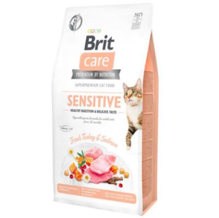 Brit Care Sensitive Hindi ve Somon Hassas Tahılsız Kedi Maması 2 Kg + Temizlik Mendili