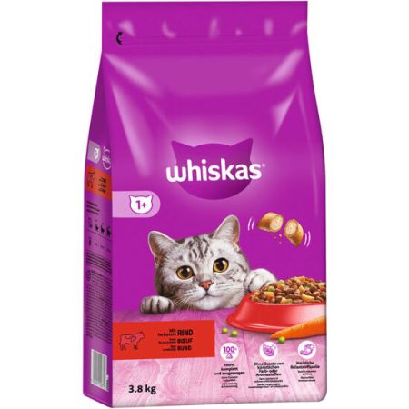 Whiskas Sığır Etli ve Sebzeli Kedi Maması 3,8 Kg