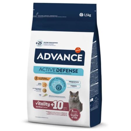 Advance +10 Sterilised Yaşlı Kısırlaştırılmış Kedi Maması 1,5 Kg + Temizlik Mendili