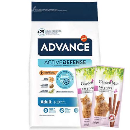 Advance Tavuklu ve Pirinçli Kedi Maması 15 Kg + 10 Adet Garden Mix Stick Kedi Ödülü