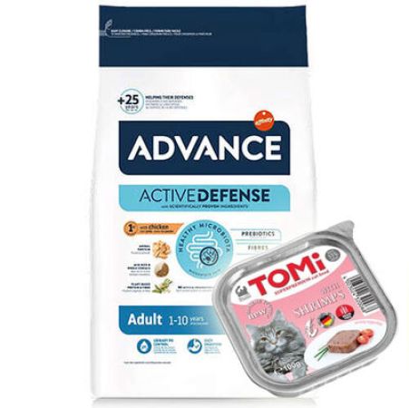 Advance Tavuklu ve Pirinçli Kedi Maması 15 Kg + 3 Adet Tomi Karidesli Pate 100 Gr Yaş Mama