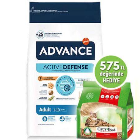 Advance Tavuklu ve Pirinçli Kedi Maması 15 Kg + Cats Best 5 Lt Kum