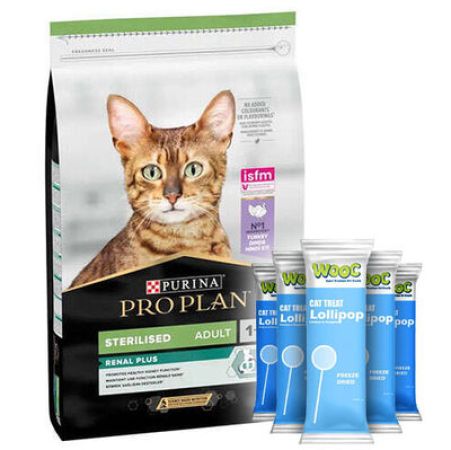 Pro Plan Kısırlaştırılmış Hindi Etli Kedi Maması 10 Kg + 5 Adet Wooc Kedi Ödülü Lolipop