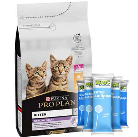 Pro Plan Kitten Yavru Kedi Maması 10 Kg + 5 Adet Wooc Kedi Ödülü Lolipop