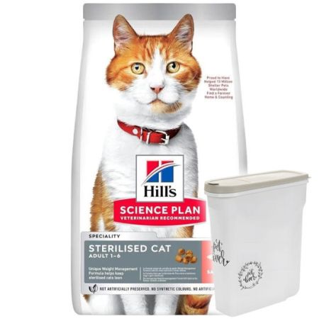 Hills Sterilised Kısırlaştırılmış Somonlu Kedi Maması 3 Kg + Saklama Kabı