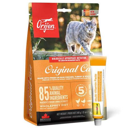Orijen Original Cat Tahılsız Yavru Yetişkin Kedi Maması 5,4 Kg + Gimcat 20 Gr Multivitamin Paste