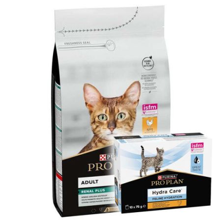 Pro Plan Tavuk Etli Kedi Maması 10 Kg + Hydra Care Yaş Mama 75 Gr x 10 Adet