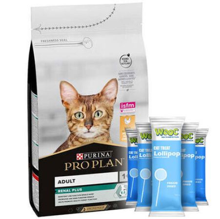 Pro Plan Tavuk Etli Yetişkin Kedi Maması 10 Kg + 5 Adet Wooc Kedi Ödülü Lolipop