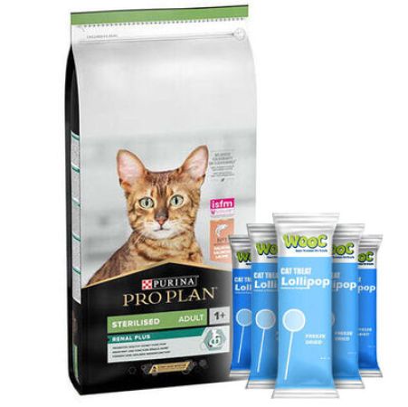 Pro Plan Kısırlaştırılmış Somon Balıklı Kedi Maması 10 Kg + 5 Adet Wooc Kedi Ödülü Lolipop