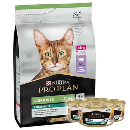 Pro Plan Kısırlaştırılmış Hindi Etli Kedi Maması 3 Kg + 3 Adet Pro Plan 85 Gr Yaş Mama