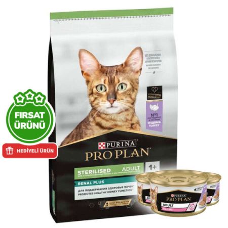 Pro Plan Kısırlaştırılmış Hindi Etli Kedi Maması 3 Kg + 3 Adet Pro Plan Konserve 85 Gr
