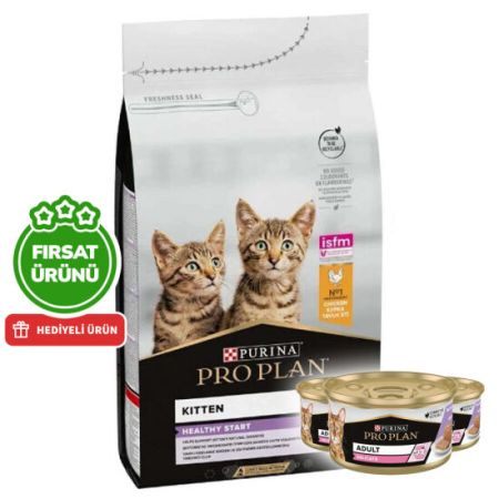 Pro Plan Kitten Tavuk Etli Yavru Kedi Maması 3 Kg + 3 Adet Pro Plan Konserve 85 Gr