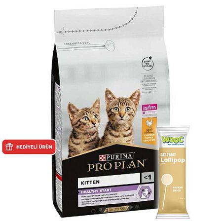 Pro Plan Kitten Tavuk Etli Yavru Kedi Maması 1,5 Kg + Wooc Lolipop Ödül