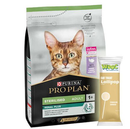 Pro Plan Kısırlaştırılmış Hindi Etli Kedi Maması 1,5 Kg + Wooc Kedi Lolipopu