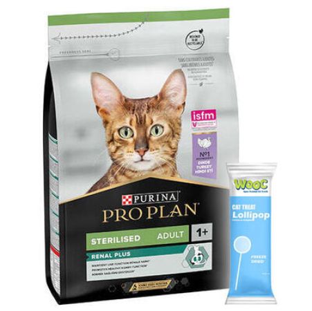 Pro Plan Kısırlaştırılmış Hindi Etli Kedi Maması 1,5 Kg + Wooc Kedi Ödülü Lolipop