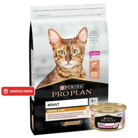 Pro Plan Derma Care Hassas Deri Somonlu Kedi Maması 1,5 Kg + Pro Plan Konserve 85 Gr
